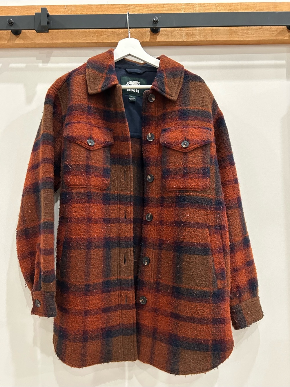 Roots Men's Rust & Navy Plaid Shacket